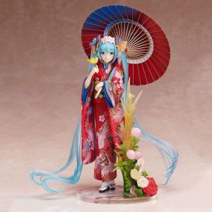 فیگور بسیار زیبا و با کیفیت هاتسونه میکو Hatsune Miku ، مدل لباس ژاپنی ( دارای کیمونو و چتر و گل)